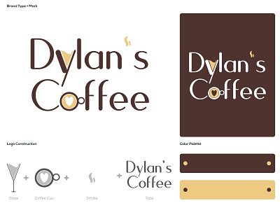 Dylan's Coffee Shop logo art branding coffee coffee cup coffeeshop dailylogochallenge design flat glass icon logo minimal type typography vector