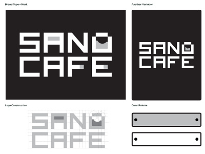 SANO CAFE art branding design flat grid logo icon illustration illustrator logo minimal minimalist logo type typography vector