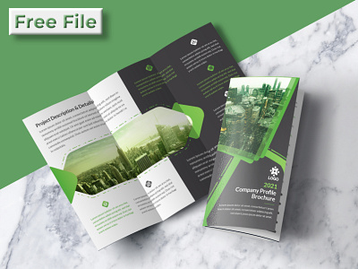 Free Trifold Brochure - Corporate Green Branding/Stationary Set branding corporate template design free free template freebies graphic design green gradient vector illustration minimal multipage premium vector trifold brochure typography vector