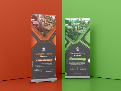 Corporate Red & Green Roll up stand banner banner branding design graphic design illustration logo minimal rollup stand vector xbanner