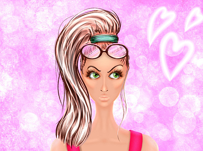545904B3 F33D 4CF2 8E20 F9A61173825E avatar branding design fashion girl icon illustration lake pink procreate