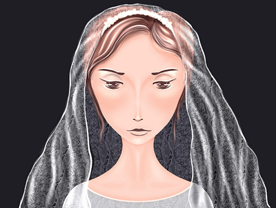 The Bride is Sad art artwork avatar branding bride design drawing fashion girl illustration procreate sketch sketching