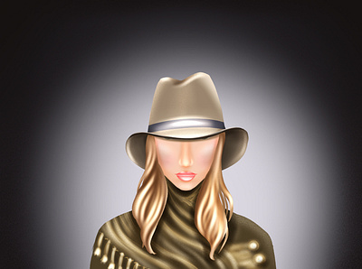 The Girl in the Hat art artwork avatar design drawing fashion girl hat illustration procreate sketch