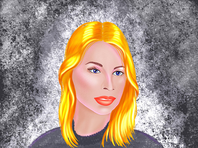 Portrait woman art artwork avatar design fashion girl gold illustration procreate sketch woman