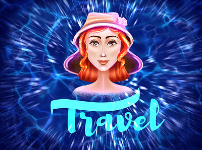 Travel art artwork avatar design drawing fashion girl icon illustration procreate sea sketch summer travel