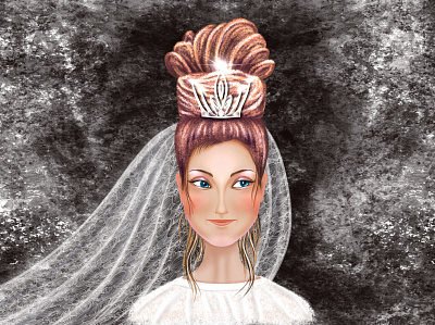The Bride art artwork avatar bride design drawing face fashion girl happiness happy happy day illustration mom procreate sketch woman