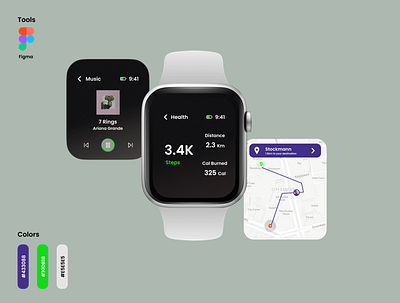 Watch OS | Apple Watch UI aftereffects app apple watch branding design figma fitness app healthcare ios maps music ui ux watch ui watchos