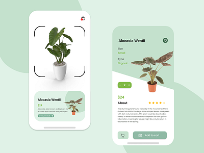 Plant Shop android app boxes cart design e comerce e commerce app figma ios minimal nature plant scanner shop ui