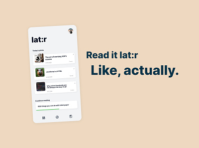 lat:r app articles bookmark design links read it later reader reading ui