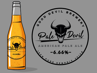 Pale Devil Beer beer beer art beer bottle beer label branding design devil illustration logo metal pale devil