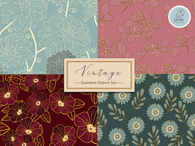 Seamless Vintage Pattern Set.