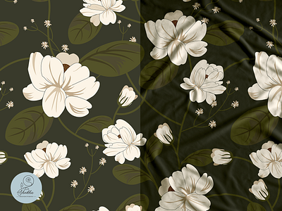 Elegant Vintage seamless floral pattern design elegant fabric hand painted textures illustration repeat pattern retro seamless textile print vector vintage white floral