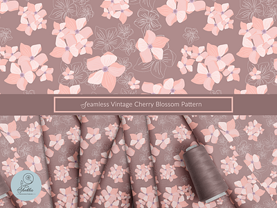 Vintage Seamless Cherry Blossom Pattern