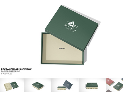 Rectangular Shoe Box Package Mockup