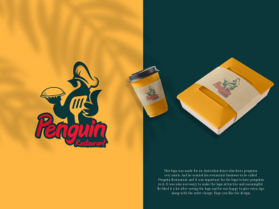 Penguin Restaurant Minimalist Food Logo Design