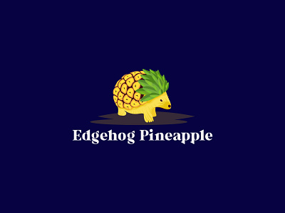 Hedgehog Pineapple Creative Minimalist Logo brand creative logo design flat logo hedgehog pineapple hedgehog pineapple logo logo concept logo design logo designer logo maker minimal logo minimalist logo unique logo