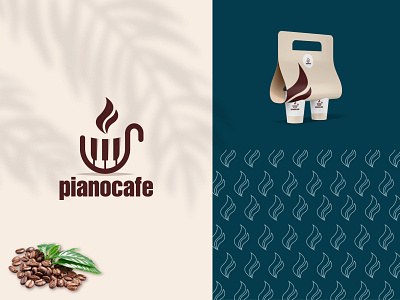 Pianocafe creative minimalist logo