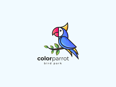 Color Parrot creative minimalist logo