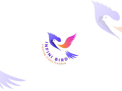 Infini bird modern minimalist logo design