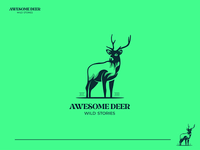 Awesome Deer Minimalist Creative Logo Design