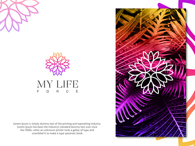 My life nature line art logo design