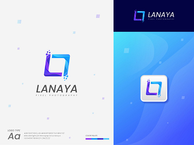 Lanaya pixel photography logo design app logo branding colorful creative logo gradient l letter logo lanaya logo design logo designer media modern multi color negative space photography pixel art pixel photography logo pixels symbol technology