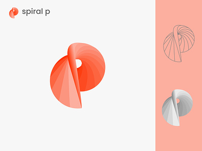 spiral p letter, P, modern logo, logo design
