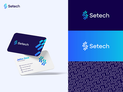 Setech logo, technology logo, modern s logo