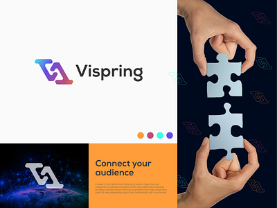 Vispring logo design brand brand identity branding colorful logo connection logo design gradient icon lettermark logo logo design logo designer logo maker logomark logos logotype monogram symbol typography vector