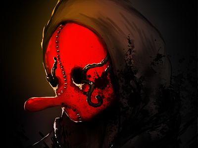The Red Watcher digitalart digitalpaiting horror art illustration