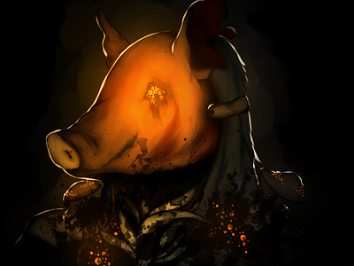 Pig Head design digitalart digitalpaiting horror art icon illustration