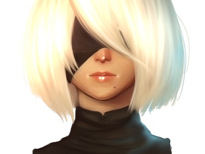 Nier Automata 2B design digitalart digitalpaiting illustration nier