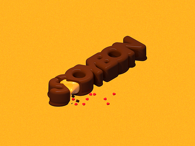 ma name 3d 3dartwork artwork brown c4d chocolate cinema4d design illustraion isometric isometric art modeling sweet sweets yellow