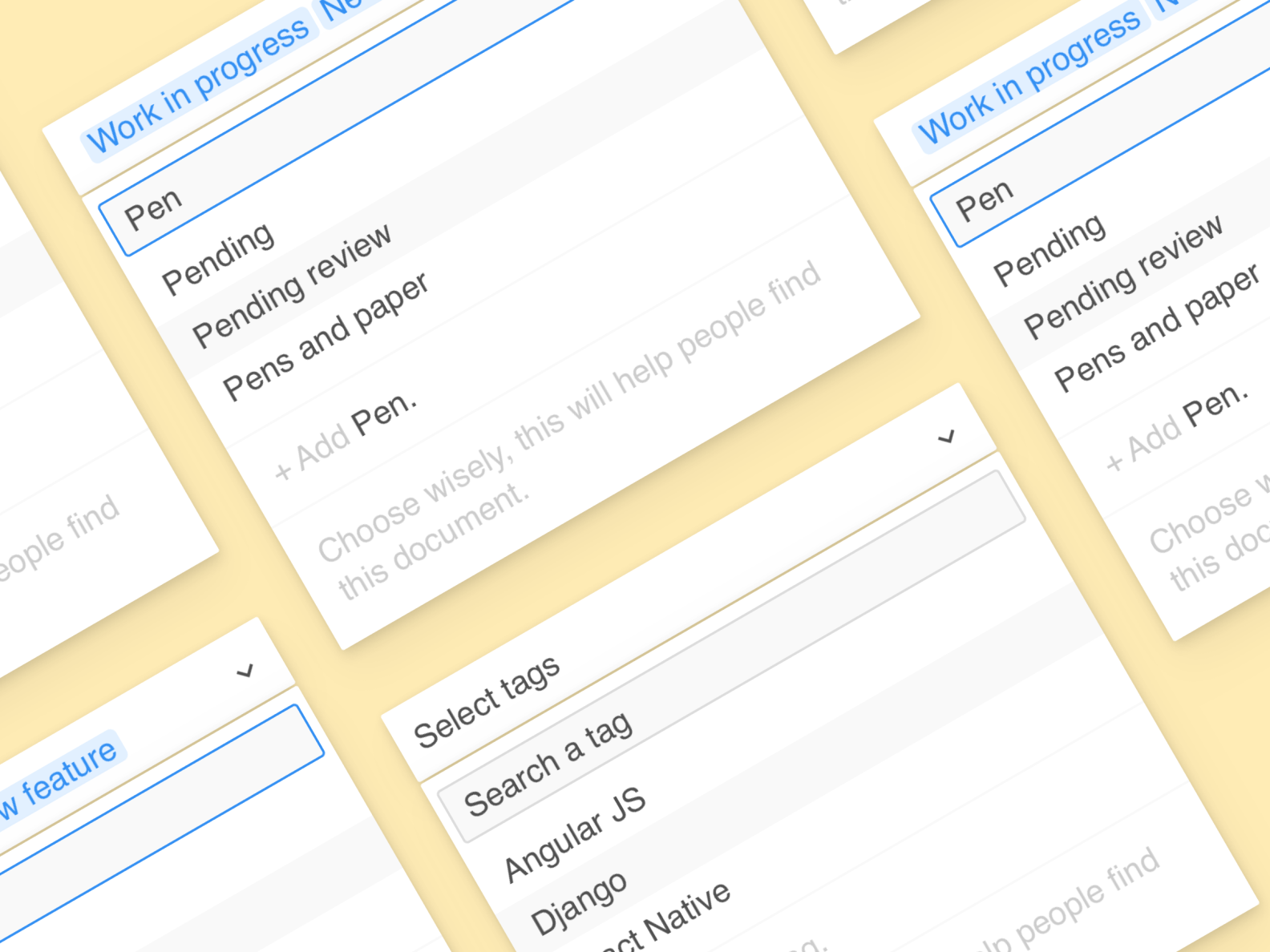 Tag Selection Modal by Guillaume L'Hostis on Dribbble