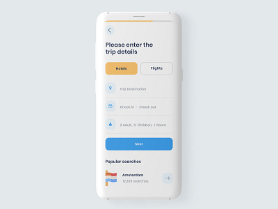 Mobile UI : Booking page