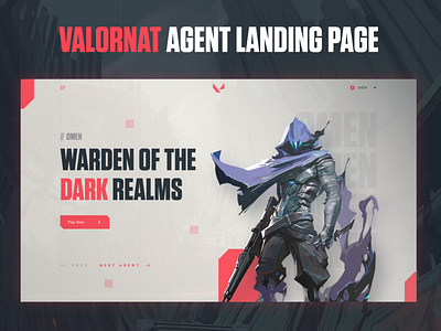 Valorant Agent Landing Page 3d black design dribbble gaming minmal new redesign ui valorant website