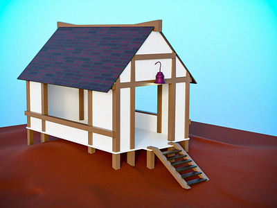 Basic 3D Barn house Illustrations