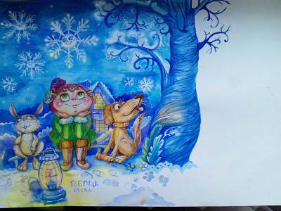 Зимова казка illustration cristmas діти зима казка сніжинки
