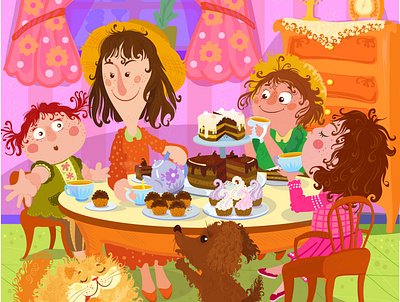 чаювання illustration дитяча ілюстрація діти чай