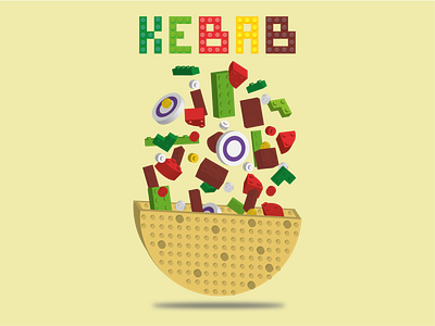Lego Döner Kebab branding döner fast food fastfood illustration kebab lego vector weekly warm up