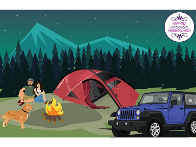 Wish Board board campfire camping dog fire goldenretriver graphics illustration illustrator love wish wishes