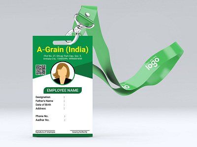 ID Card mock up Green color