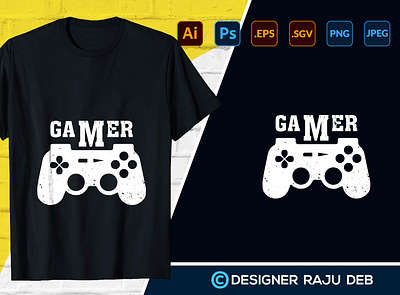 Gaming T-shirt Design branding branding design design gaming gaming tshirt illustration illustrator tshirt tshirtdesign ui vector