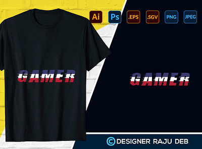 Gamer T-shirt Design branding branding design design illustration illustrator tshirt tshirtdesign vector