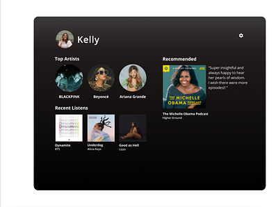 Spotify User Profile dashboard design ui user profile