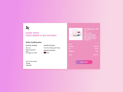 Olive & June Email Receipt branding email receipt ui ux