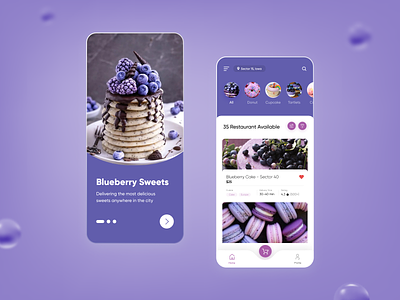 Delivery of blueberry sweets 3d application blueberry branding cake delivery design figma food graphic design pantone photoshop sweets trend ui ux very peri web webdesign