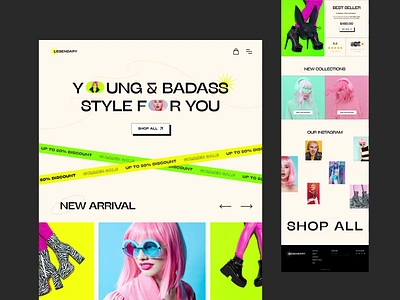 Accessories e-store accessories animation branding brutalism design e commerce fashion homepage landingpage motion graphics neobrutalism shop store style trend trend2022 ui ux web webdesign