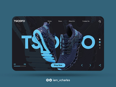 Tsiodfo Sneakers Landing Page UI Design brand brand design branding design graphic design illustration landing page design ui uiux ux vector web design