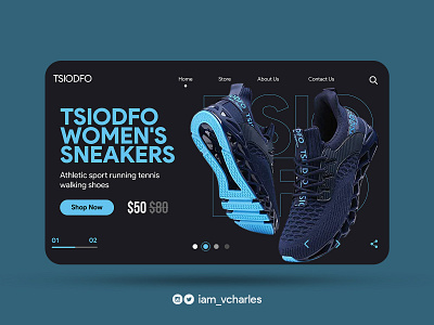 Tsiodfo Sneakers Landing Page UI Design